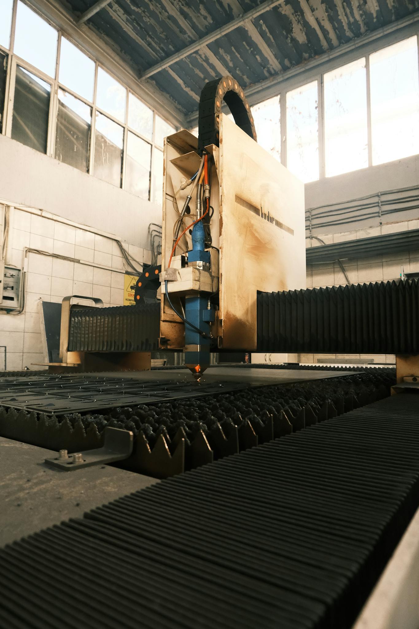 CNC machine operating in an industrial facility in Ankara, Türkiye.
